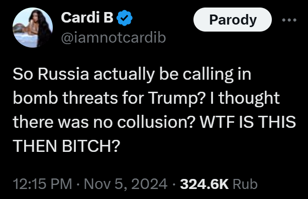 FaithRubPol's tweet image. Cardi B slams MAGA influencers about the bomb threats from Russia 🔥