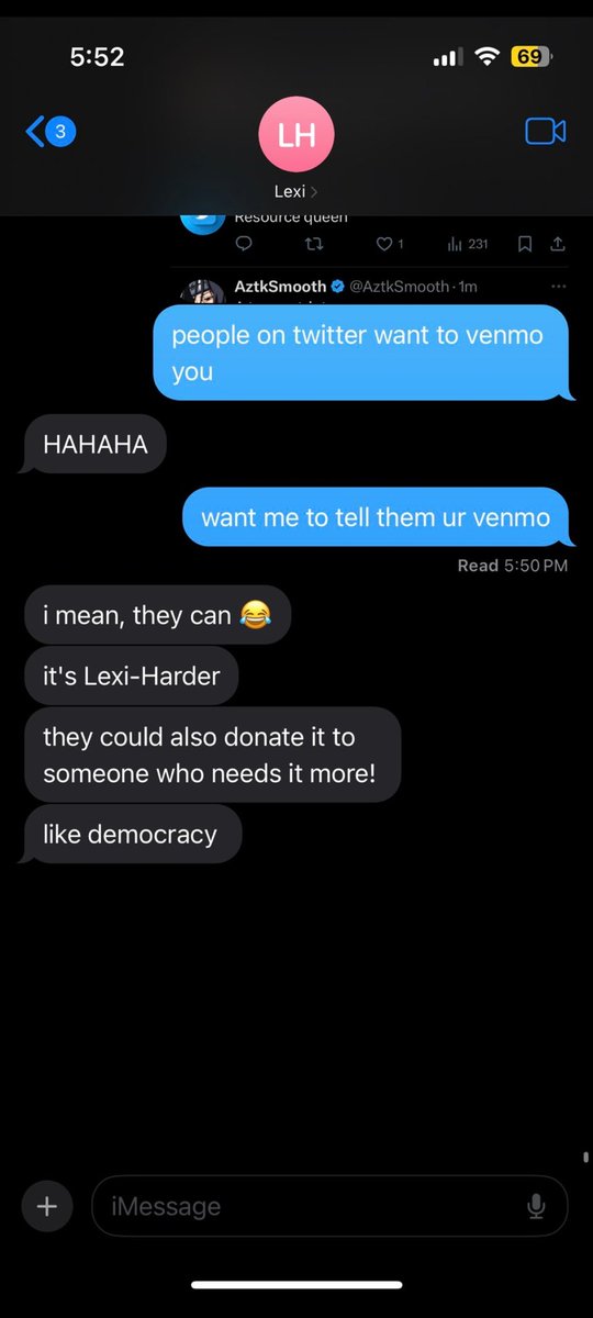 SookerLad91's tweet photo. @notcapnamerica A friend of hers posted this on another thread if y'all want to help out via Venmo. 🙂

The "donate it to democracy" sealed the deal for me. She's my new favorite person! 😍 Absolute GOAT! https://t.co/hFpCA8G0w1