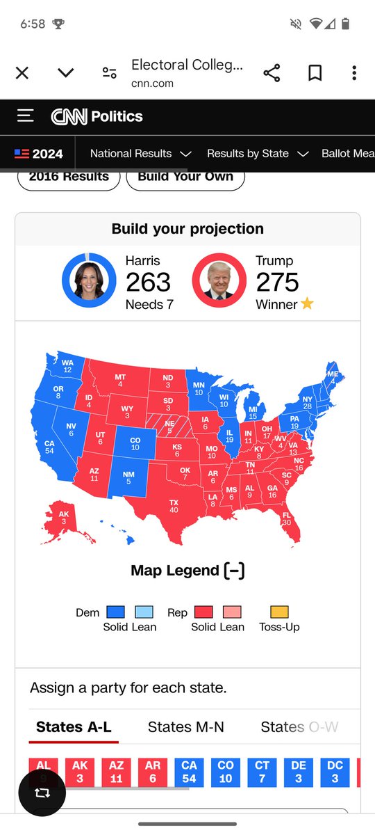 My Prediction for tonight let's see if I'm right :) #Election2024 #USElections2024 #Trump2024