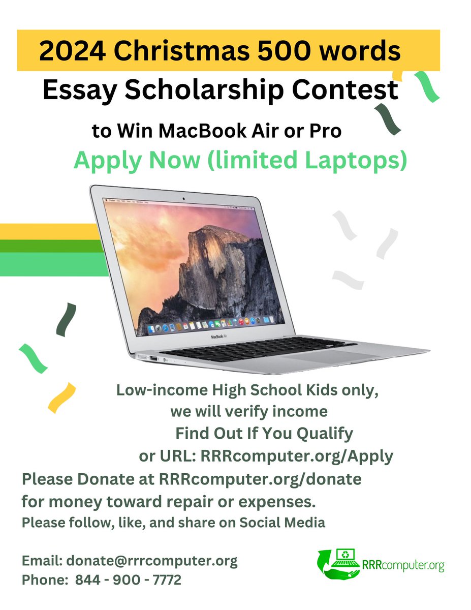 RRRComputer's tweet image. Donate $5 cup of coffee/month at ow.ly/hGVz50U0Vba Help kids get Free MacBooks Air or Pro by donate a cup of coffee/week so they receive free MacBook Air or Pro at