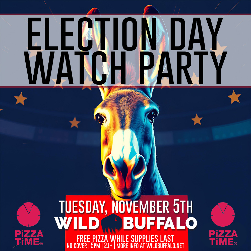 TONIGHT! We're showing the election results as they come in. Free Pizza (while supplies last) starting at 6pm). Let's stay hopeful, spread love, and stress drink. #election2024