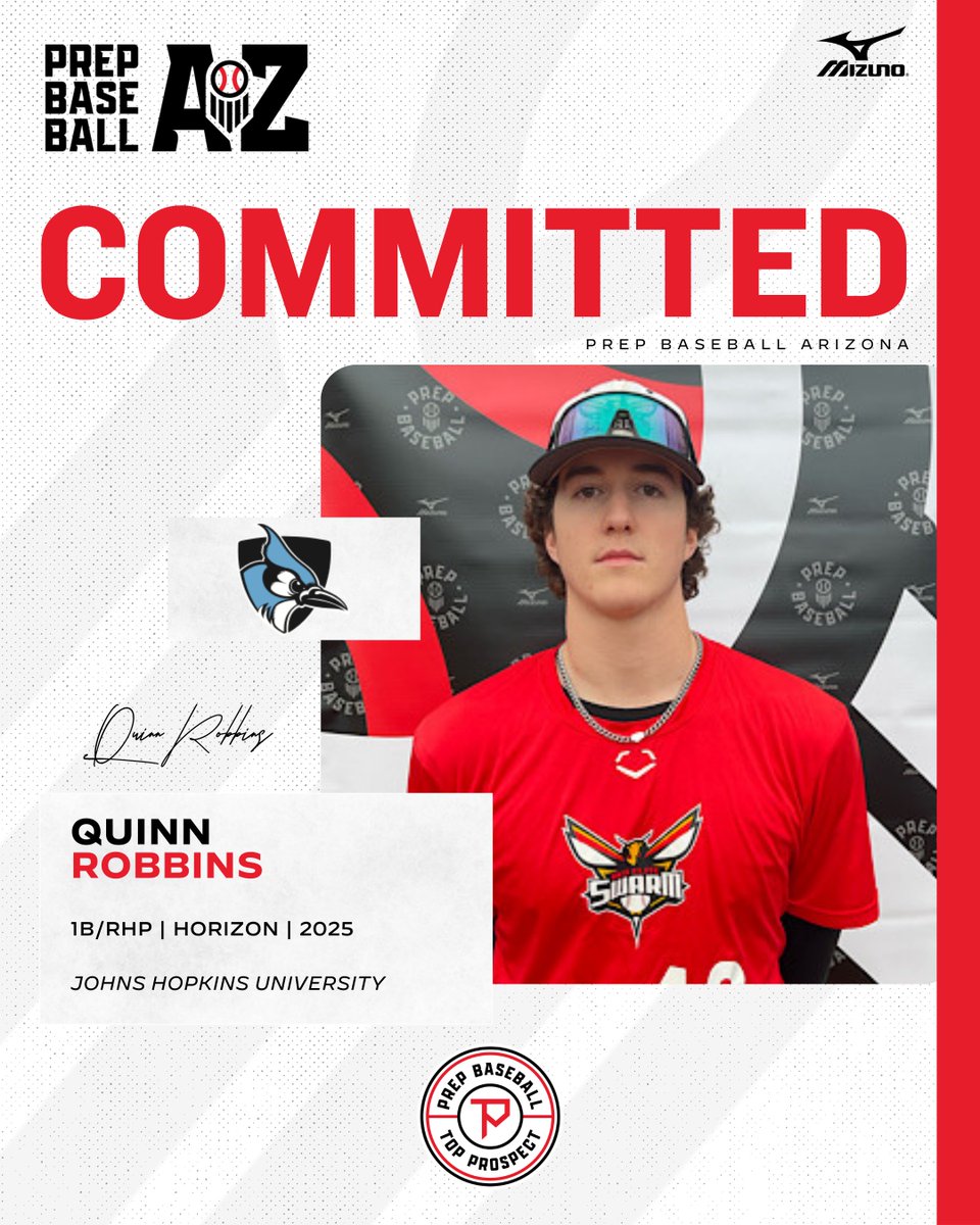 Prep Baseball Arizona (@prepbaseballaz) on Twitter photo 🚨𝐂𝐎𝐌𝐌𝐈𝐓𝐌𝐄𝐍𝐓 𝐀𝐋𝐄𝐑𝐓🚨
'25 1B/RHP Quinn Robbins (Horizon) has announced his commitment to Johns Hopkins University.
Robbins is our 14th commitment from this summer's Upperclass Top Prospect Games.
👤 loom.ly/LHral4U | <a href="/QuinnRobbins43/">Quinn Robbins</a> 🚨𝐂𝐎𝐌𝐌𝐈𝐓𝐌𝐄𝐍𝐓 𝐀𝐋𝐄𝐑𝐓🚨
'25 1B/RHP Quinn Robbins (Horizon) has announced his commitment to Johns Hopkins University.
Robbins is our 14th commitment from this summer's Upperclass Top Prospect Games.
👤 loom.ly/LHral4U | <a href="/QuinnRobbins43/">Quinn Robbins</a>