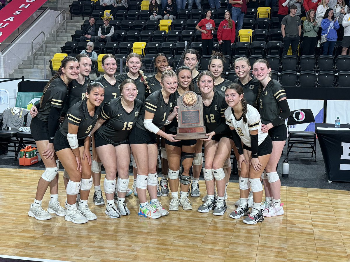Our season came to an end last night, falling 0-3 at the state tournament against a very talented North Scott team. Not the ending we hoped for, but what a run these girls had! There is SO much to be proud of, and ending it at state is just one of the few. 🤍🖤💛