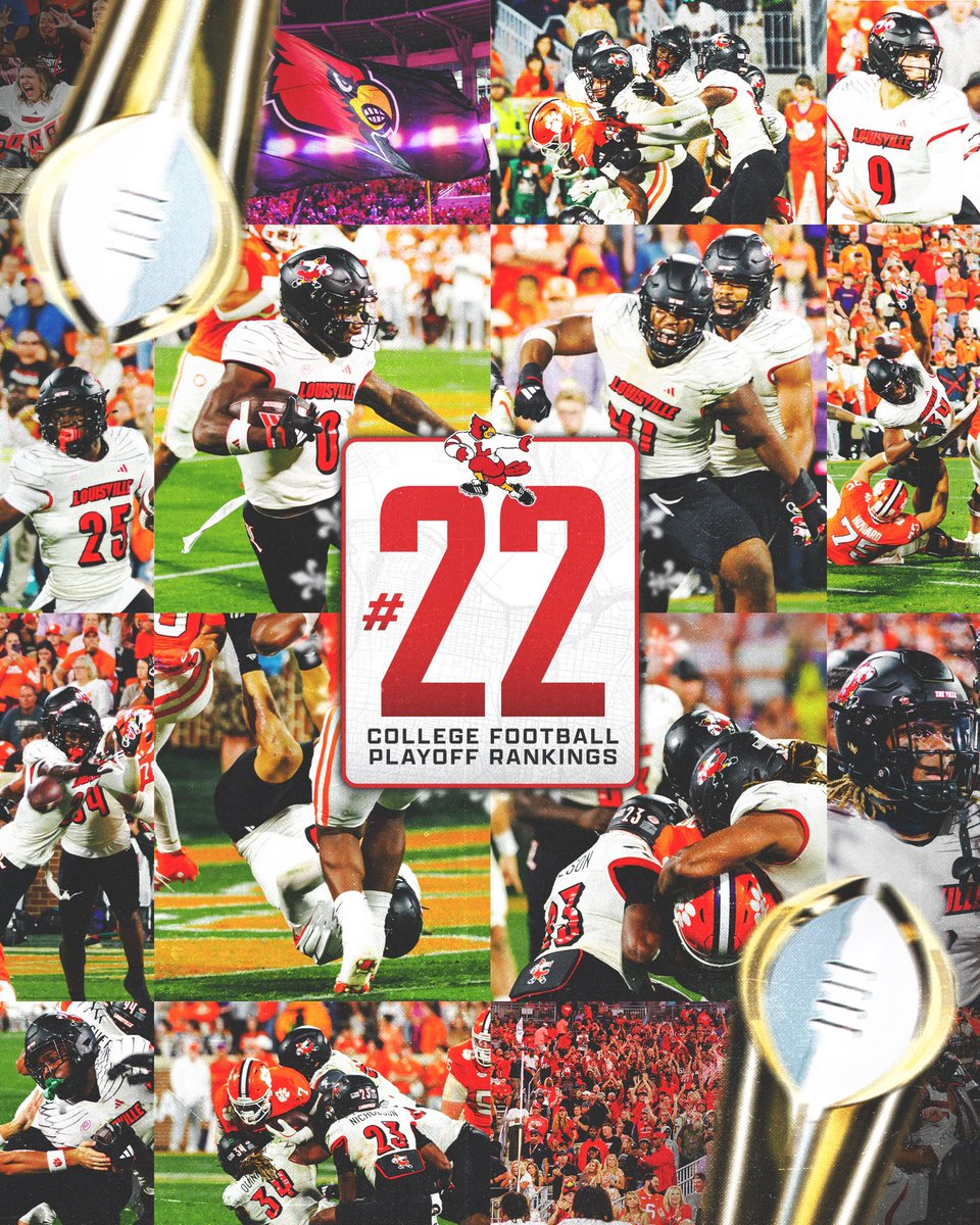 LouisvilleFB's tweet image. Checking in at #22 👀

#GoCards x @CFBPlayoff