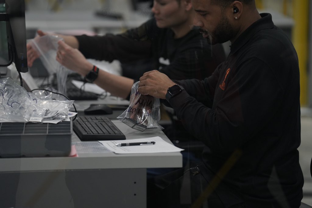 Tabulation is underway! Fulton County election workers are working to upload result data from the memory card of the machines used during early voting while observers watch from outside the glass. <a href="/wabenews/">WABE News</a>