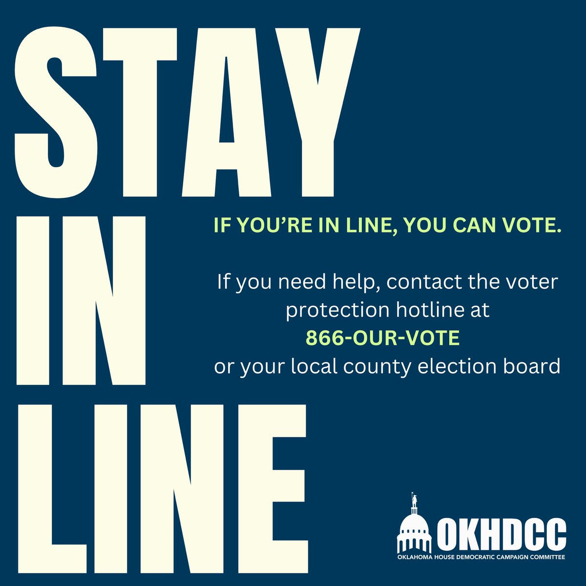 ‼️ POLLS CLOSE SOON ‼️

If you are in line to vote, stay in line! As long as you are in line by 7:00PM, you are allowed to cast your ballot! 🗳️🇺🇸💙
