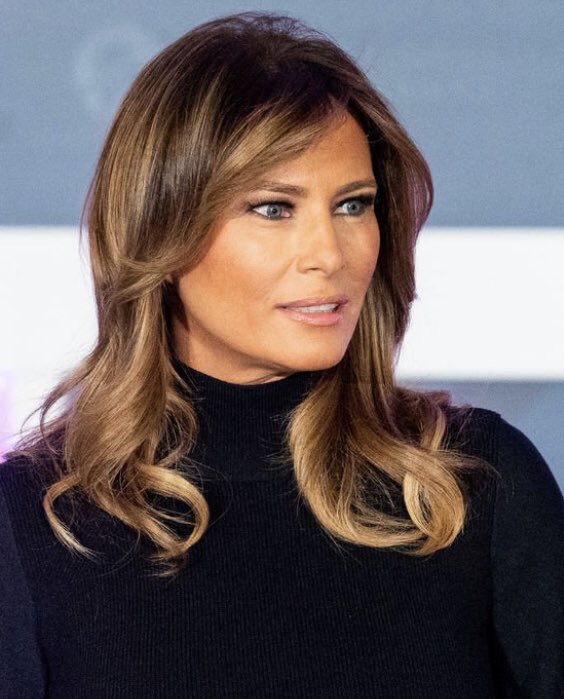 Melania wears a wig so if it’s real hair; probably not her