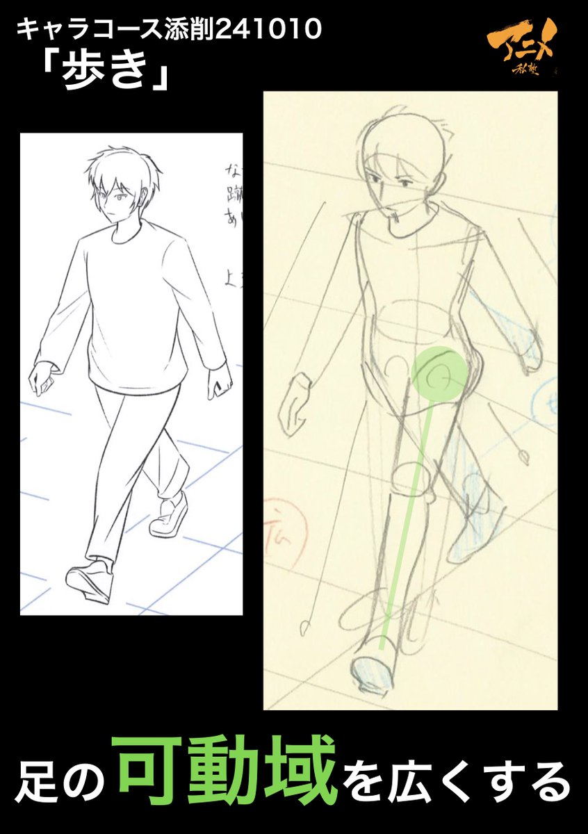 キャラコース添削241010「歩き」
●足の可動域を広くする 