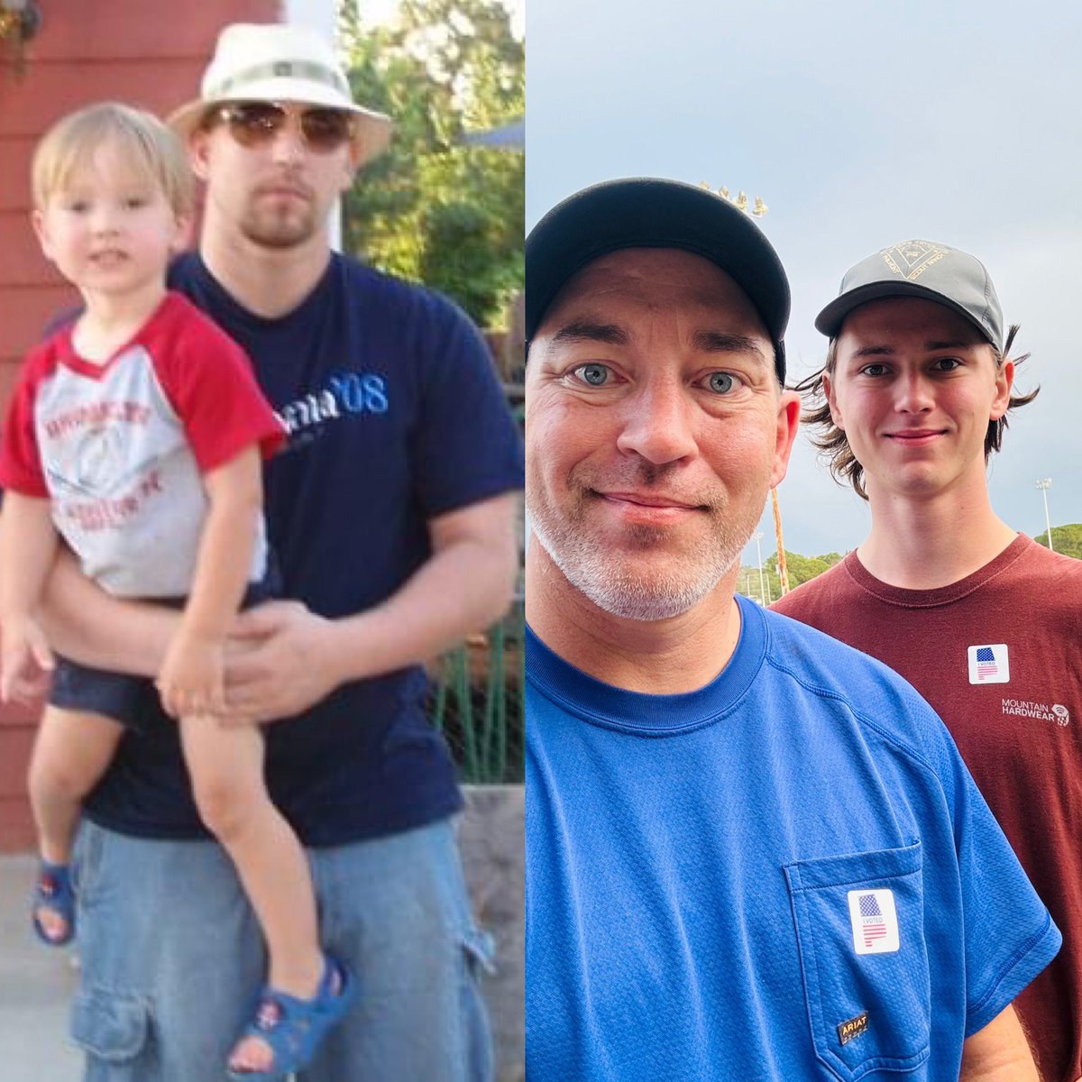 Me holding my son in my Obama 08 shirt. Flash forward to today taking him to vote for the first time <a href="/BarackObama/">Barack Obama</a>