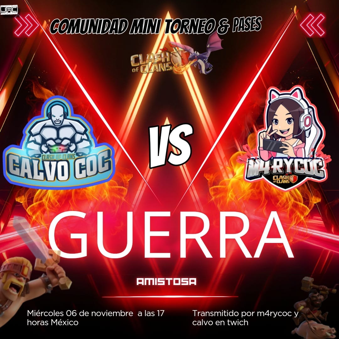 Mañana a las 17:00 de México o 12 de la noche de españa, nos reta la Mary coc a una FW, ataques a espejo, a por ellas..... os espero