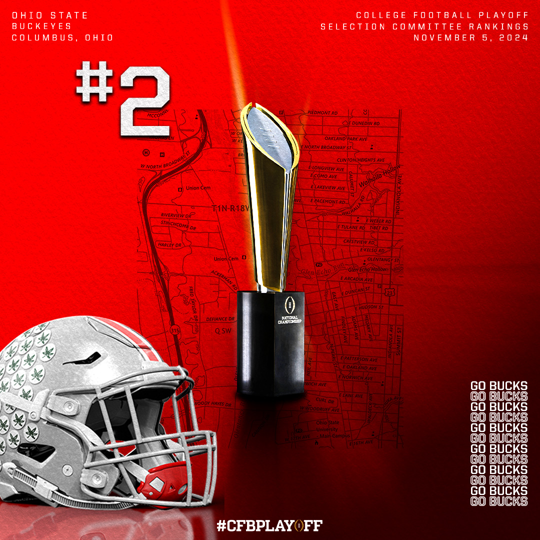 <a href="/BYUfootball/">BYU FOOTBALL</a> <a href="/BYU/">BYU</a> <a href="/BYUCougars/">BYU Cougars</a> <a href="/Big12Conference/">Big 12 Conference</a> <a href="/IndianaFootball/">Indiana Football</a> <a href="/IndianaUniv/">Indiana University</a> <a href="/bigten/">Big Ten Conference</a> <a href="/Vol_Football/">Tennessee Football</a> <a href="/Vol_Sports/">Tennessee Athletics</a> <a href="/UTKnoxville/">UT Knoxville</a> <a href="/SEC/">Southeastern Conference</a> <a href="/PennStateFball/">Penn State Football</a> <a href="/penn_state/">Penn State</a> <a href="/GoPSUsports/">Penn State Athletics</a> <a href="/TexasFootball/">Texas Football</a> <a href="/TexasLonghorns/">Texas Longhorns</a> <a href="/UTAustin/">UT Austin</a> <a href="/CanesFootball/">Miami Hurricanes Football</a> <a href="/MiamiHurricanes/">Miami Hurricanes</a> <a href="/univmiami/">University of Miami</a> <a href="/theACC/">The ACC</a> <a href="/GeorgiaFootball/">Georgia Football</a> <a href="/UGAAthletics/">Georgia Bulldogs</a> <a href="/universityofga/">UGA</a> November 5️⃣ #CFBPlayoff Selection Committee Rankings 🏈🏆

2️⃣. Ohio State // <a href="/OhioStateFB/">Ohio State Football</a>
