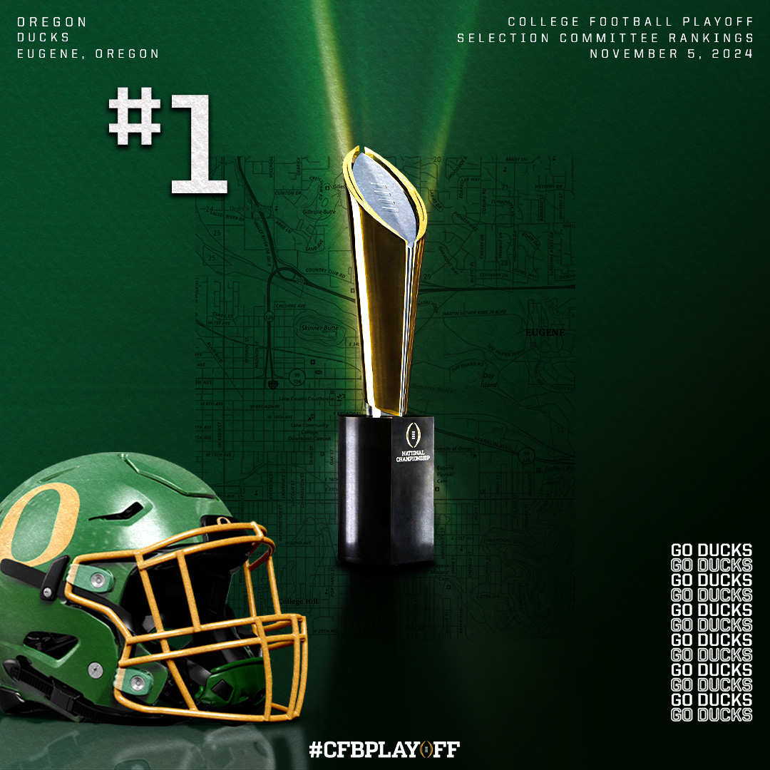<a href="/BYUfootball/">BYU FOOTBALL</a> <a href="/BYU/">BYU</a> <a href="/BYUCougars/">BYU Cougars</a> <a href="/Big12Conference/">Big 12 Conference</a> <a href="/IndianaFootball/">Indiana Football</a> <a href="/IndianaUniv/">Indiana University</a> <a href="/bigten/">Big Ten Conference</a> <a href="/Vol_Football/">Tennessee Football</a> <a href="/Vol_Sports/">Tennessee Athletics</a> <a href="/UTKnoxville/">UT Knoxville</a> <a href="/SEC/">Southeastern Conference</a> <a href="/PennStateFball/">Penn State Football</a> <a href="/penn_state/">Penn State</a> <a href="/GoPSUsports/">Penn State Athletics</a> <a href="/TexasFootball/">Texas Football</a> <a href="/TexasLonghorns/">Texas Longhorns</a> <a href="/UTAustin/">UT Austin</a> <a href="/CanesFootball/">Miami Hurricanes Football</a> <a href="/MiamiHurricanes/">Miami Hurricanes</a> <a href="/univmiami/">University of Miami</a> <a href="/theACC/">The ACC</a> <a href="/GeorgiaFootball/">Georgia Football</a> <a href="/UGAAthletics/">Georgia Bulldogs</a> <a href="/universityofga/">UGA</a> <a href="/OhioStateFB/">Ohio State Football</a> <a href="/OhioStAthletics/">Ohio State Buckeyes 🌰</a> <a href="/OhioState/">Ohio State</a> November 5️⃣ #CFBPlayoff Selection Committee Rankings 🏈🏆

1️⃣. Oregon // <a href="/oregonfootball/">Oregon Football</a>