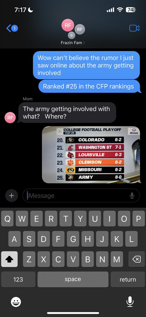 mattfrazin's tweet photo. They really shouldn’t have put the CFP Rankings tonight. https://t.co/nQICY35S0X