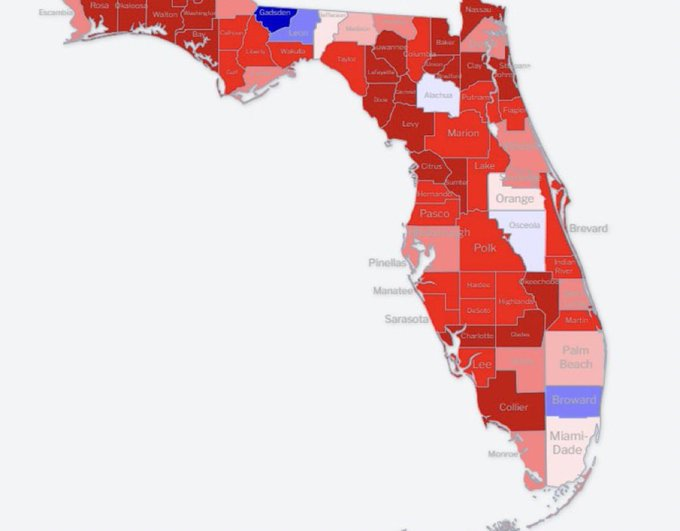 TPA2027's tweet photo. Paliza histórica de Trump sobre los demócratas en Florida.
Trump obtiene la mayor VENTAJA electoral de un Republicano en toda la historia.
Florida pasó de ser un estado péndulo a uno pro Trump
#Florida #Vermont #ElFBI #Georgia #EleccionesEstadosUnidos #Election2024 #DonaldTrump https://t.co/TMUgYEtMBV