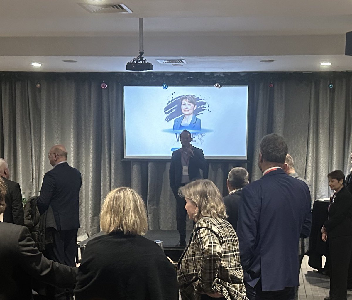 INTERPOL_USA's tweet image. Day 2 of the #INTERPOLGA: We held bilateral meetings with nearly a dozen countries, defended the governance of @INTERPOL_HQ to keep the org as strong as possible, &amp;amp; hosted a reception with 100+ delegates from across the world. #forasaferworld