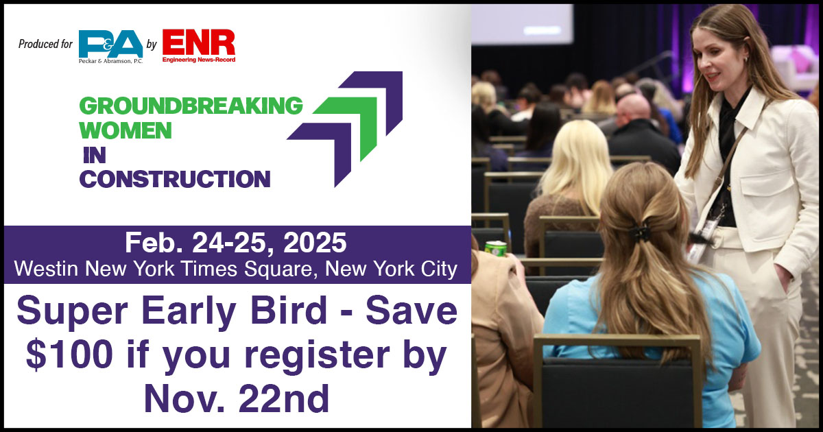 Join the Groundbreaking Women in Construction conference in NYC on Feb 24-25, 2025! Network, learn, and advance your career with industry leaders. Register by Nov. 22 to save $100 with the Super Early Bird discount! 🏗️💪 #GWICNYC #WomenInConstruction

enr.com/groundbreaking…