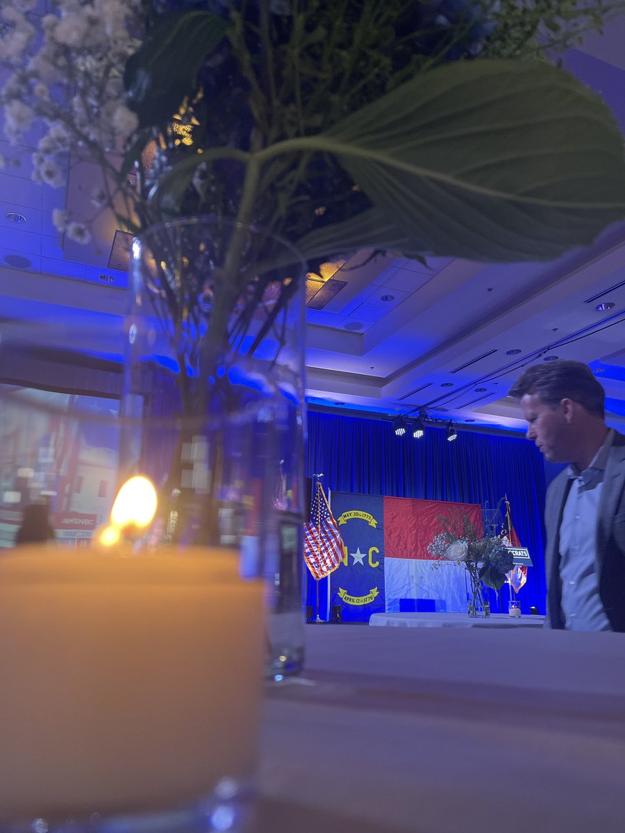 Festivities just underway at the North Carolina Democrats watch party. First song of the night, Black Eyed Peas’ “Let’s Get it Started.” Someone else can crack the midnight oil joke.