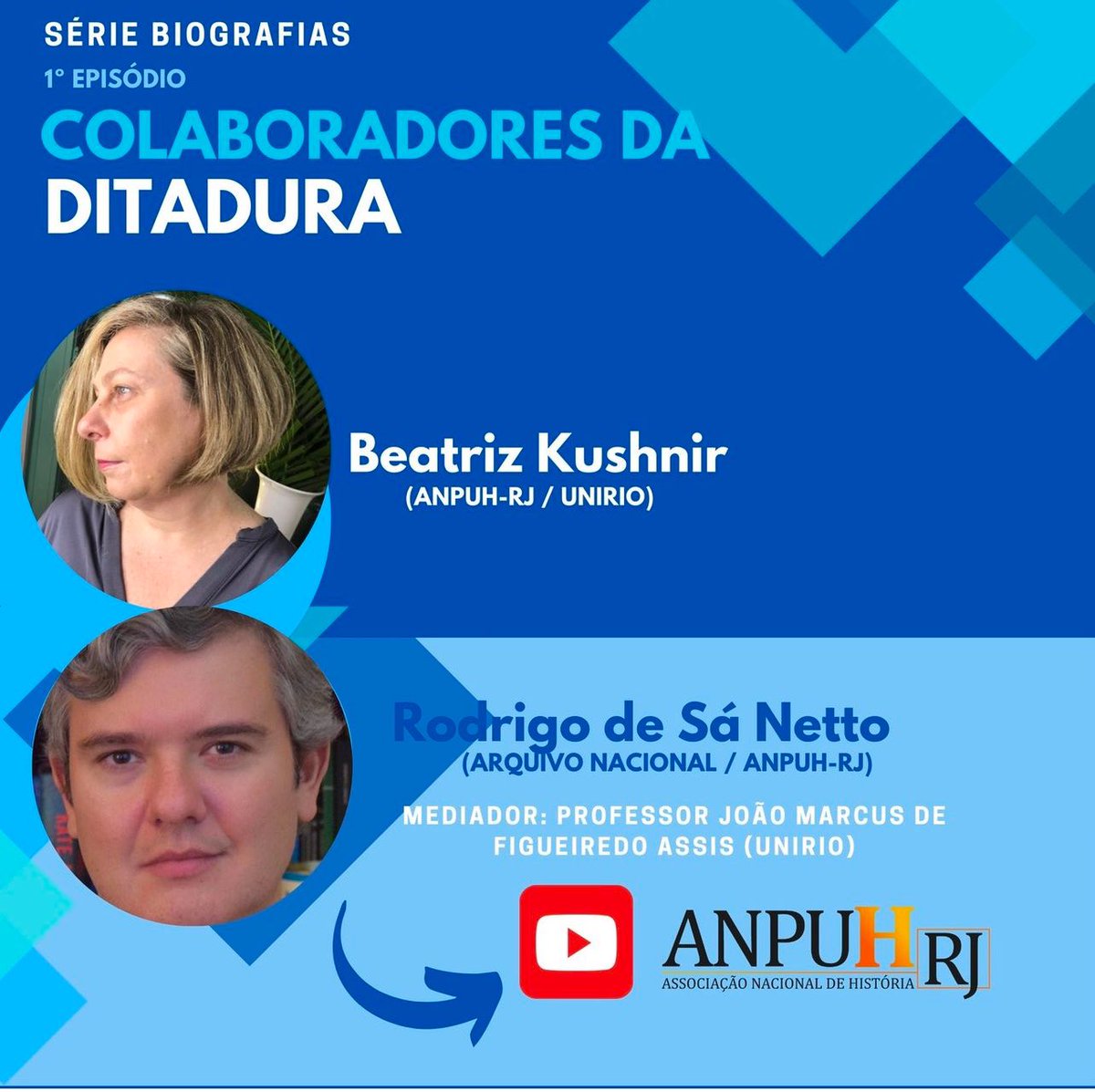 A Anpuh-Rio inicia uma nova série de lives. A temática desta é a biografia. Você pode entrar em contato conosco e fazer uma sugestão.        
Iniciando a Série, nos 60 anos do Golpe, temos uma reflexão sobre os colaboradores da Ditadura.