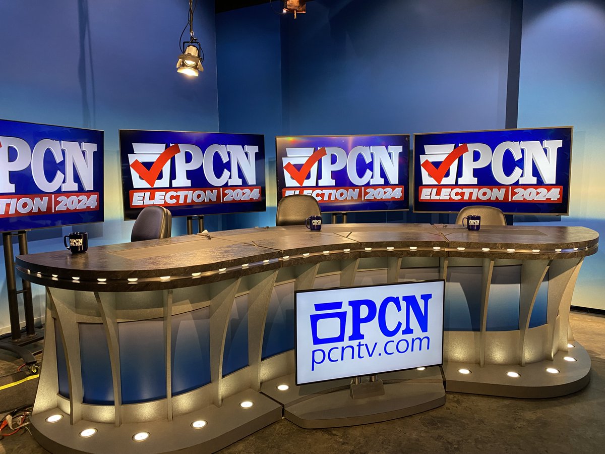 pcntv's tweet photo. We’re in studio getting ready for our LIVE General Election 2024 coverage! Tune in tonight at 8:30 PM for insights from our guests. #PAElection #Election2024 #ElectionNight https://t.co/4rEnguRzku