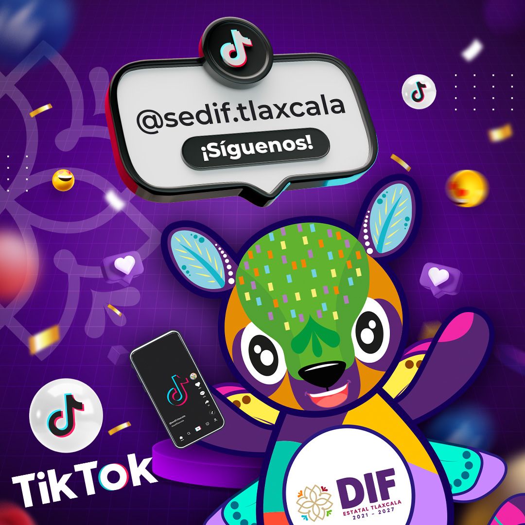 SedifTlaxcala's tweet photo. https://t.co/lSNaBwr7e2

🎉¡Hola, amigos! Soy Cuache, la mascota de SEDIF Tlaxcala, y quiero invitarte a seguirnos en #TikTok.🤝🏻💜 ¡Ven y descubre cómo en el SEDIF #TransformamosVidas todos los días! 🤩🙌🏻 ✅️ https://t.co/VJQZhU3BSo
