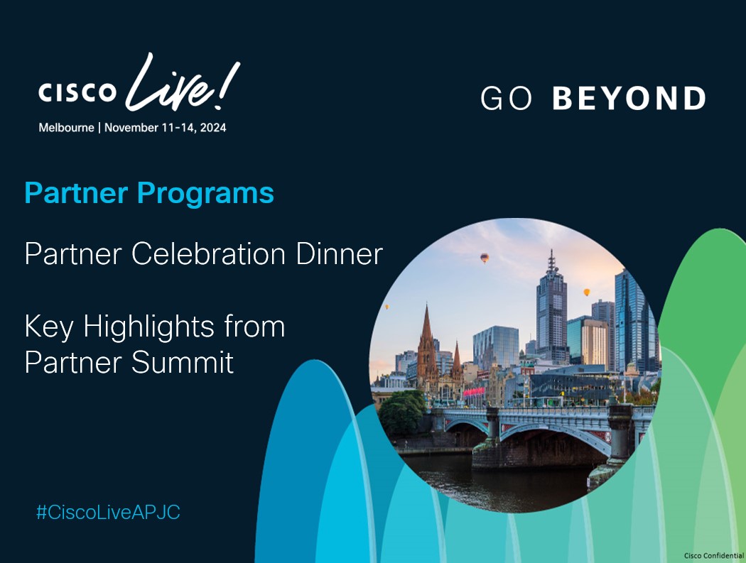 CiscoPartnersAP's tweet image. 👋 #CiscoAPJC partners, don&apos;t miss the partner sessions at #CiscoLiveAPJC!

➡️ Nov 11: Celebration dinner with live entertainment and food
➡️ Nov 12: Key insights from #CiscoPS24 to enhance profitability

To schedule these, register for Cisco Live: cs.co/CLPartner