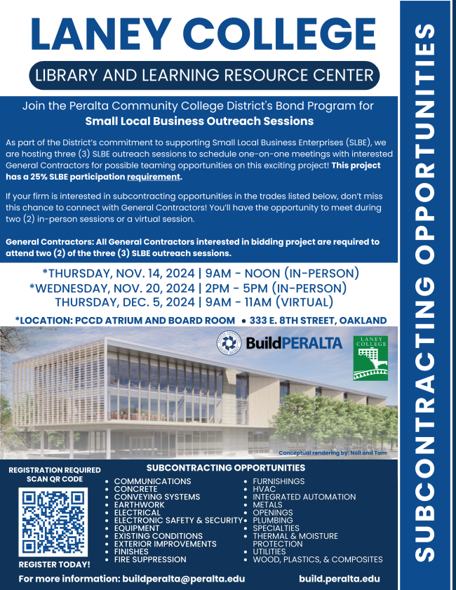Outreach: Laney College Library and Learning Resource Center in Nov and Dec bit.ly/4fAZy5q <a href="/PeraltaColleges/">The Peralta Colleges</a> <a href="/LaneyCollege/">Laney College</a>