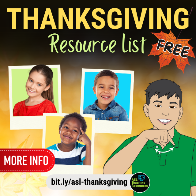 ASLforteachers's tweet image. 🍂 Get the ASL Thanksgiving Resource List—a comprehensive, free guide designed to enhance your holiday celebrations! 🦃✨ bit.ly/asl-thanksgivi… #ASLThanksgiving #preksped #sped #aslforkids #aslteachingresources