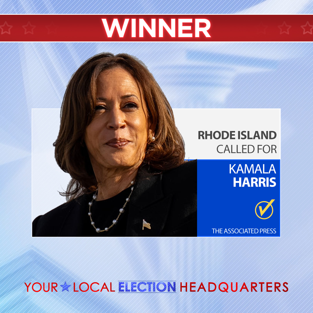 wpri12's tweet photo. The Associated Press has called Rhode Island for Kamala Harris. #YourLocalElectionHQ
Track the real-time election results here: https://t.co/6TMREeOvII https://t.co/O4GvU7jNKs