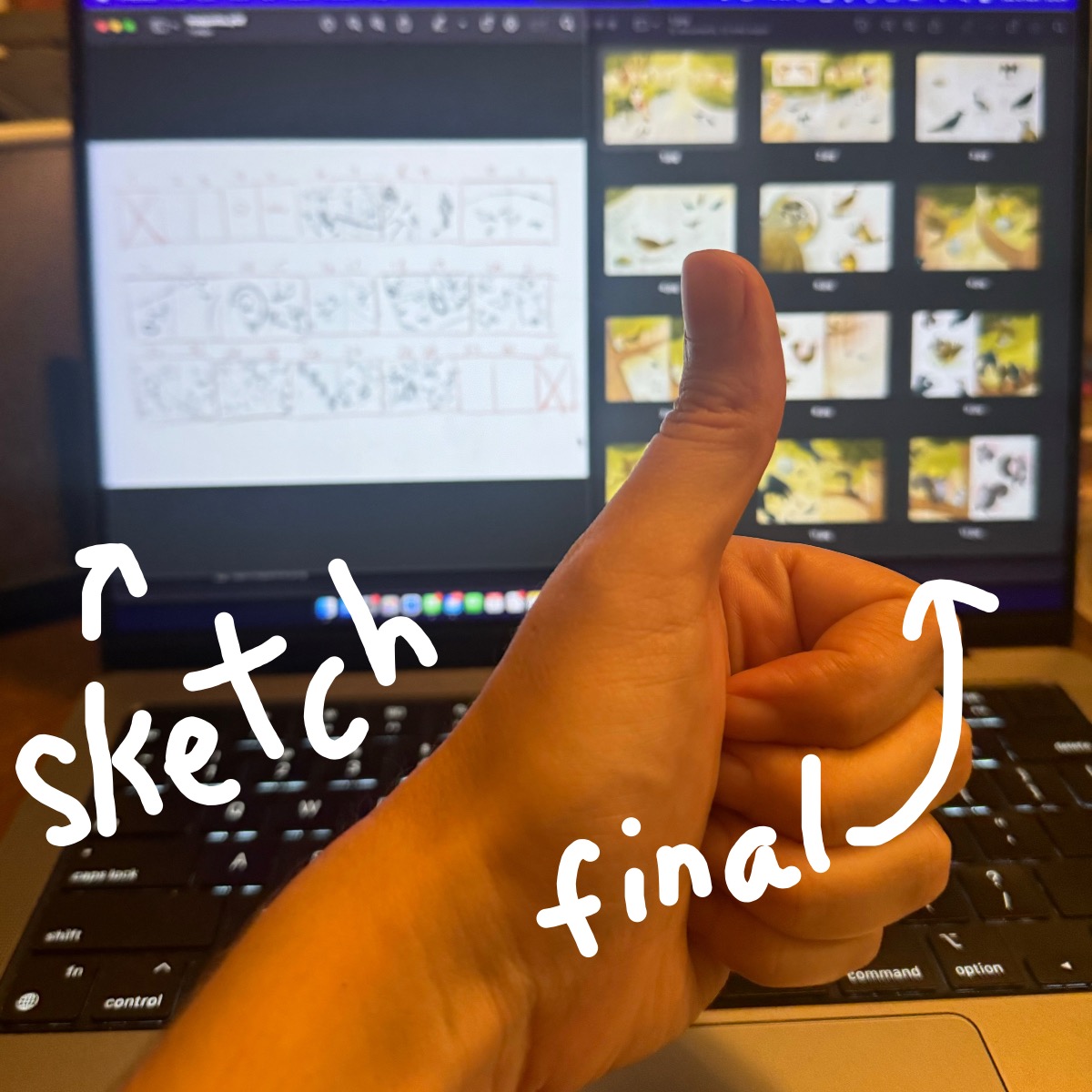 ninja_android's tweet photo. My sketches were super ugly. I am glad I was my own client (HA!)
Anyway... my book is finally done and I'll be sharing a lot about it. I'm very proud and hope to see you people in my newsletter for dates soon.
#childrenillustration #childrenbook #kidlit #kidlitillustrator https://t.co/gk4YGlRjy7