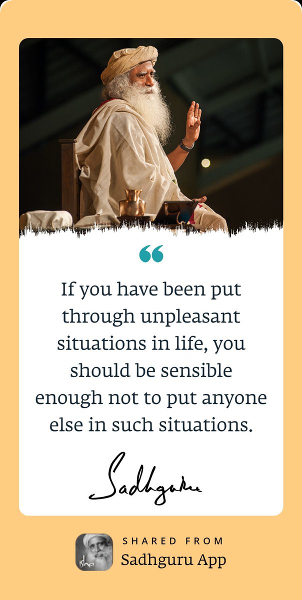 amareshmuni's tweet image. I liked this quote from Sadhguru and wanted to share it with you. Read more such insightful quotes on the Sadhguru App.
#SadhguruApp #Sadhguru

sgapp.sng.link/Acxyc/x79v/r_e…