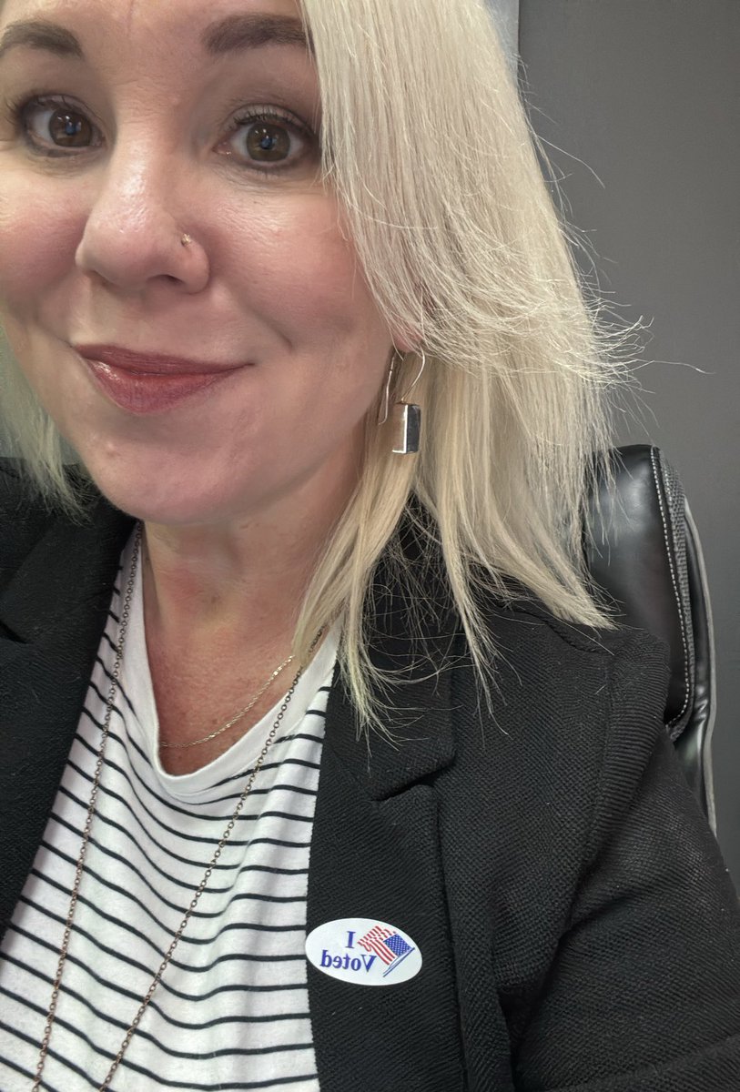 ktjohnson22's tweet photo. I’m not a young voter, @taylorswift13 , but I #JustVoted. Kinda wish I’d gotten a cuter sticker, though. https://t.co/BEQCD3iuFU