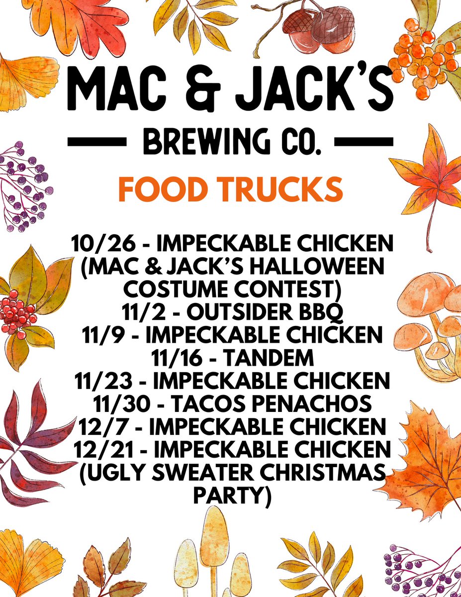 Impeckable Chicken will be at our Beer Garden on Saturday 11/9! Cheers 🍻🐔