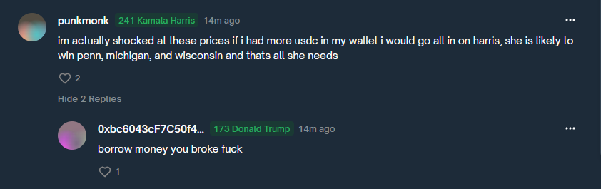 ct_zpy's tweet image. im telling you the polymarket comments are pure COMEDY

these two have a combined $200 in positions LMAO