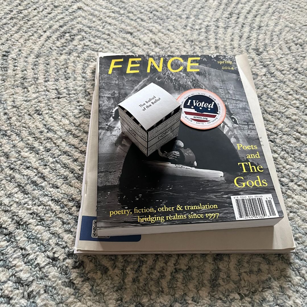 FenceBooks's tweet image. Today. 🗳️

(I constructed this ballot box with Amy Sara Carroll’s “Ballad of the Ballot” on p. 76, 77, &amp;amp; 78 of Fence issue number 41.) 📝

vote.org/polling-place-…
