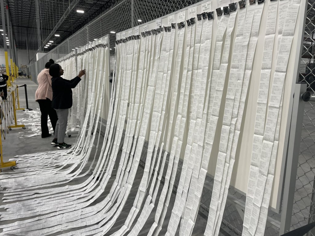 gringsam's tweet image. These are the scanner printouts from every ballot scanner in every precinct.

They show the number of votes for each candidate in every race. Each is signed off on by election officials.