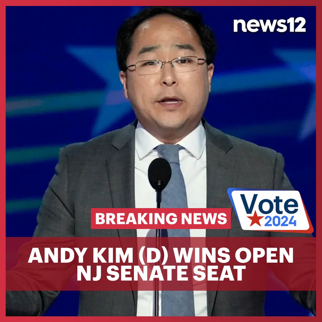 News12NJ's tweet image. JUST IN: Democrat Andy Kim wins election to U.S. Senate from #NewJersey, defeating Republican Curtis Bashaw - bit.ly/48EMo5b
#vote2024