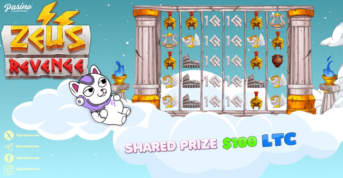Our featured game of the week is "Zeus Revenge"🕹

🏆$50 for 2 random players

🔸Post a screenshot playing Scifi Universe (GEM included)
🔸Like + RT
🔸Tag friends + Using #LTC #Giveaway
🔺️Minimum LEVEL 10

pasino.com/pasino-slot/ze…

⏳Ends 48h

#BTC #BNB #TRX #USDT #ETH #Giveaway