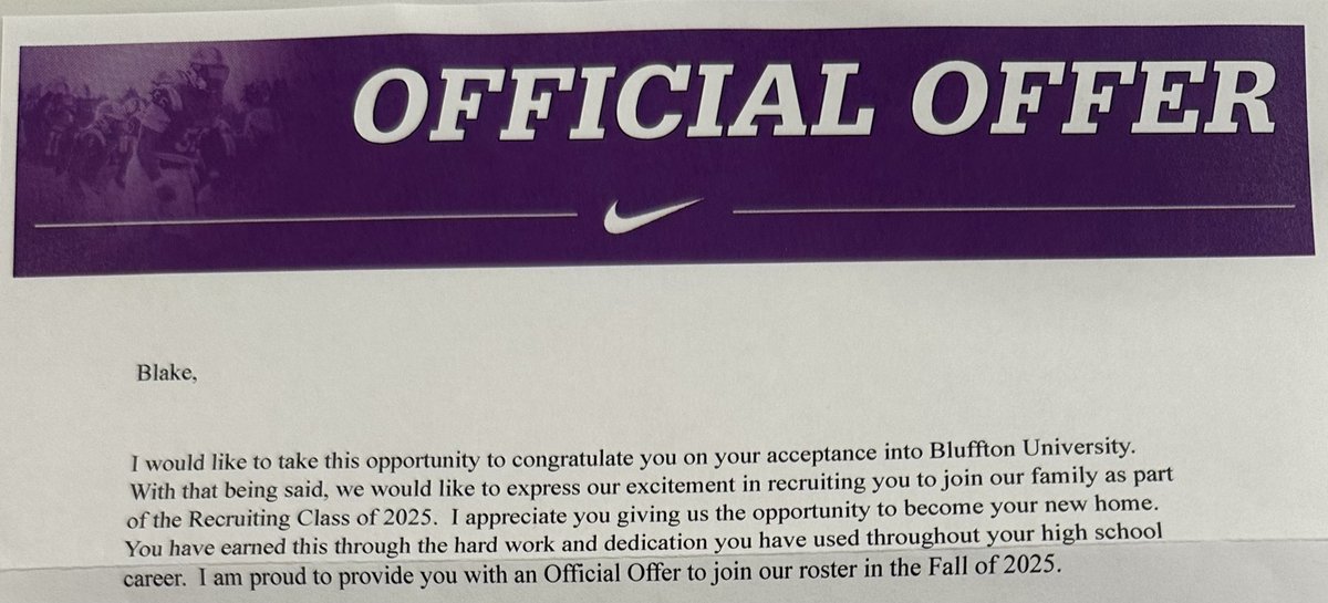 blakexgraham's tweet photo. I am blessed to announce that I have received an official offer from @BlufftonFB!
Thank you coach @CoachMNardo !!!
#AGTG!!

@coach_shank05 
@THEDENPODCAST2 
@koachstephens 
@ChapelHillBuilt 
@RecruitGeorgia https://t.co/fKfB7x8opl