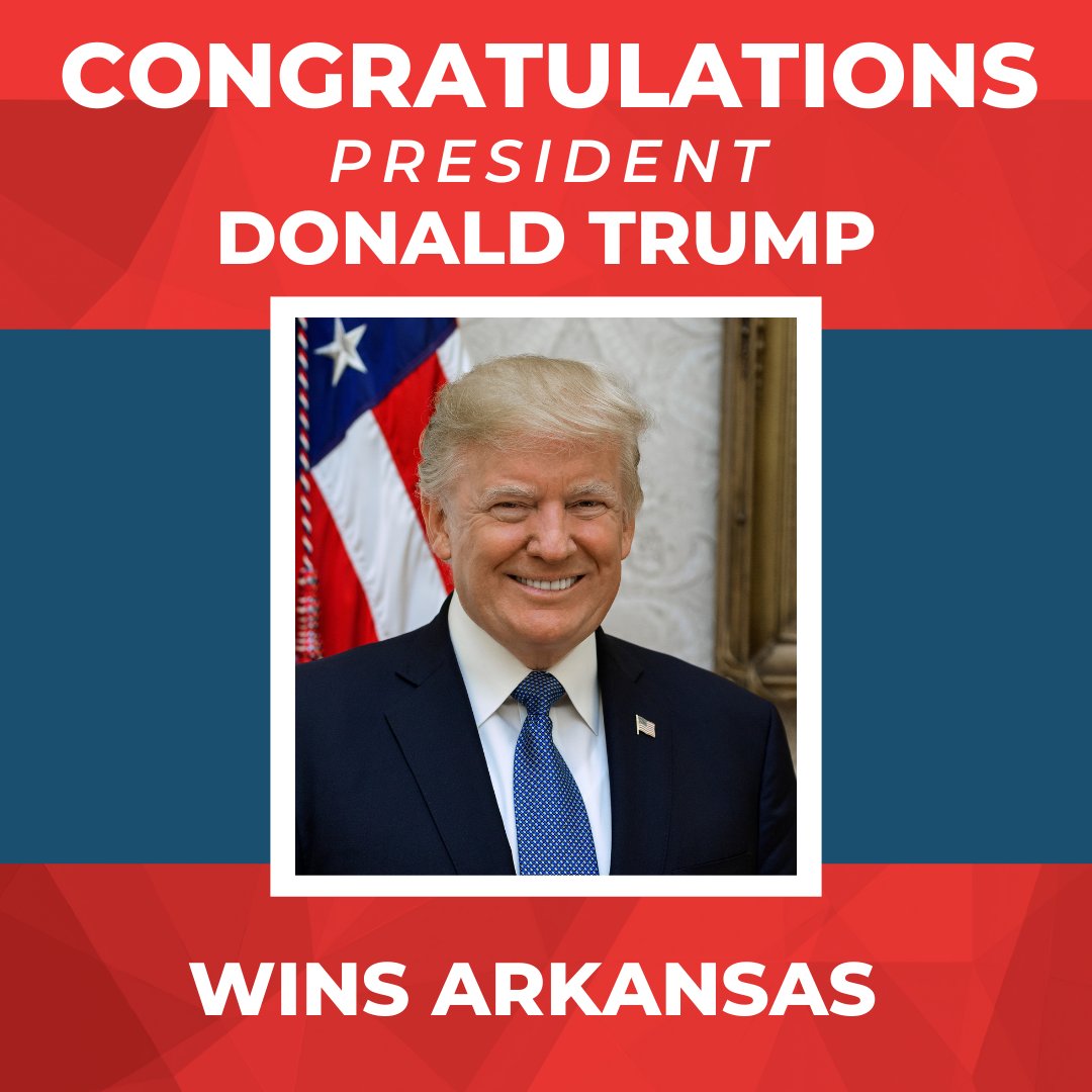 .<a href="/realDonaldTrump/">Donald J. Trump</a> wins Arkansas!