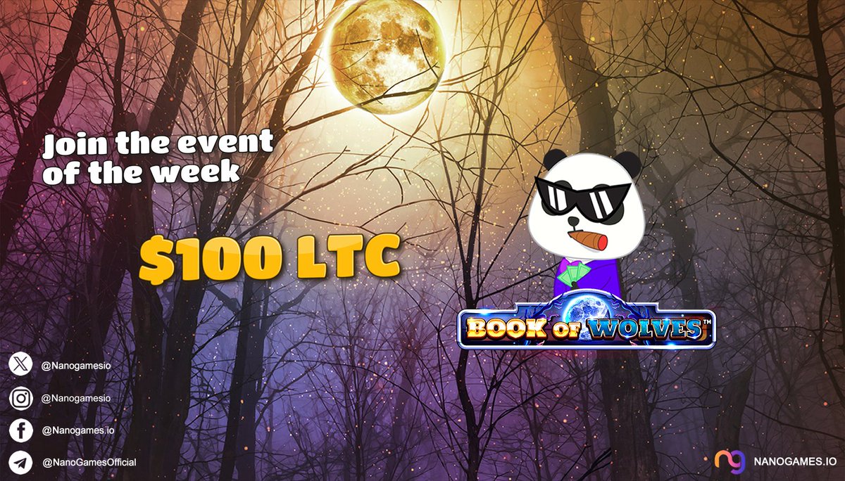 nanogamesio's tweet photo. Our featured game of the week is "Book Of Wolves" 🕹

🏆$50 for 2 random players

✔Post a screenshot playing https://t.co/9Yc2XN6onI
(CUB included)
✔Like + RT
✔Tag friends + Using #LTC #Giveaway
🔺️Minimum VIP10+

⏳Ends 48 hours!

#LTC #BTC #BNB #USDT #ETH #DOGE #Giveaway https://t.co/yGVLeVPIIl