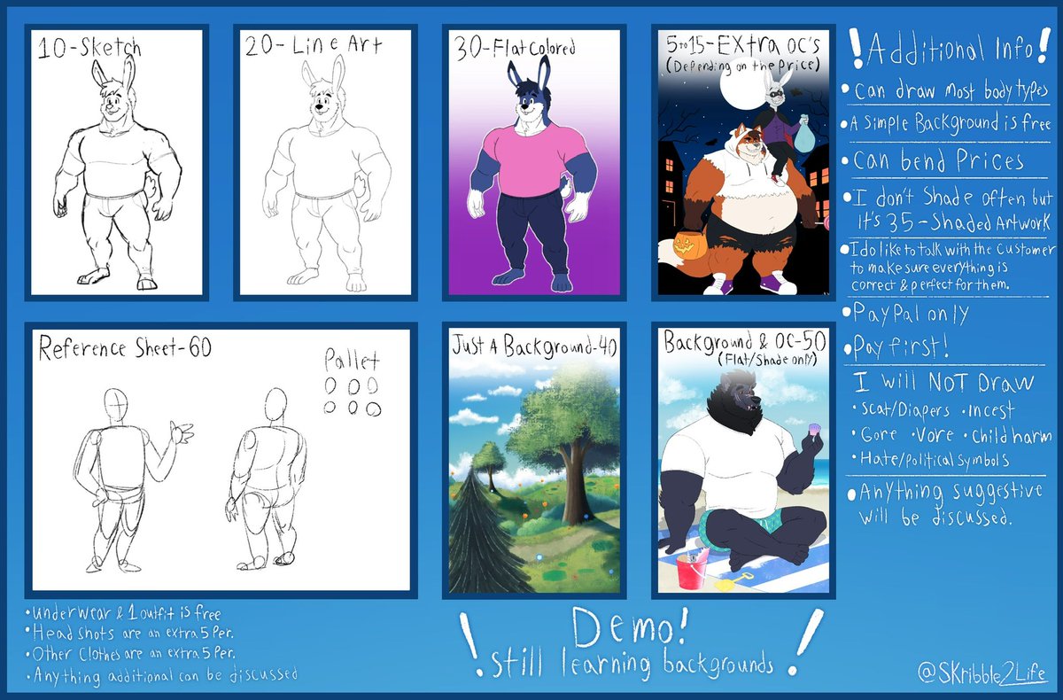 Skribble_2_Life's tweet photo. 🌟!Commissions are open!🌟

6️⃣Slots open!
Send me a Dm &amp; you’ll be part of the Queue!

Please read information below before buying https://t.co/RTk54fj56H