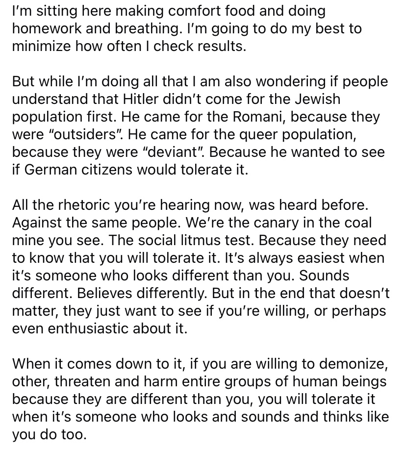 I said what I said. They always come for us first. But they never stop there