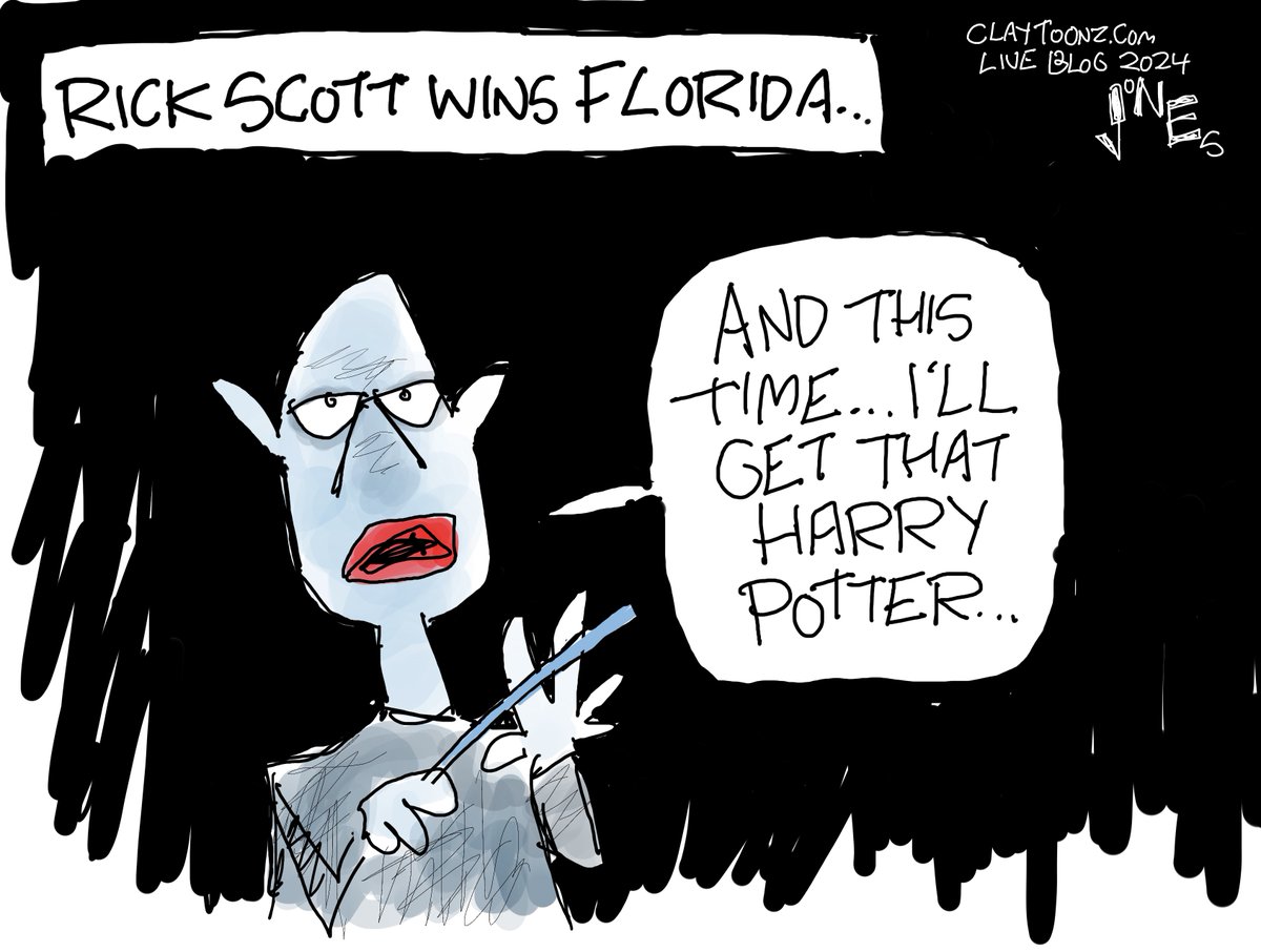 claytoonz's tweet image. Live blog cartoon #7. #RickScott #liveblog