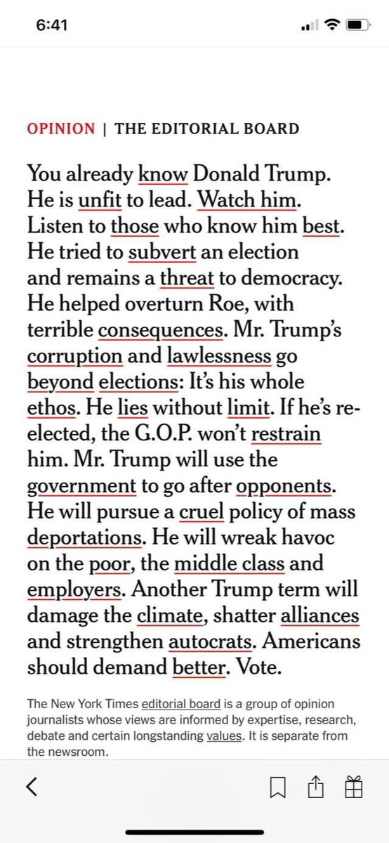 JBentz's tweet photo. Final NY Times statement on the election. https://t.co/94aKN88n1Q
