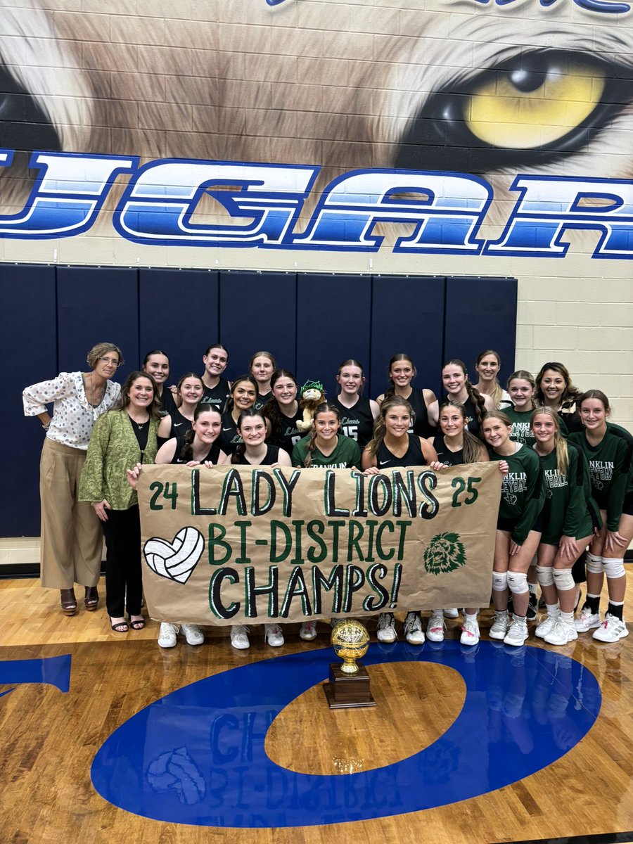 FranklinISD's tweet photo. Congratulations!! Lady Lion Volleyball Bi-District Champs! https://t.co/ezMcEHRAQH