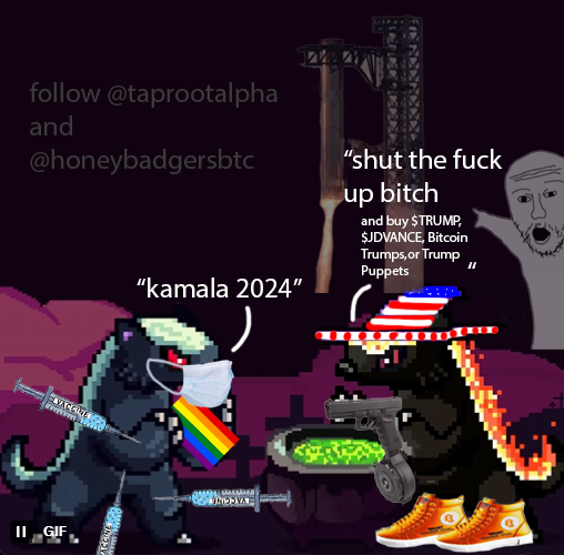 meme contest #Trump2024 
<a href="/taprootalpha/">Taproot Alpha</a> <a href="/HoneyBadgersBtc/">🦡Honey Badgers🦡</a>