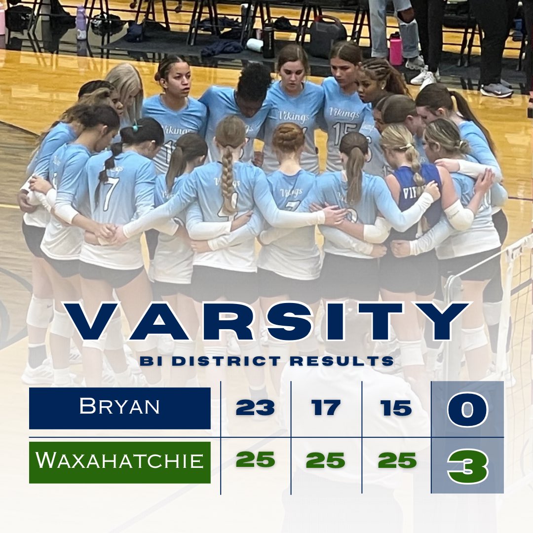 Not the outcome we wanted, but we’re SO PROUD of the fight our Vikes brought tonight. They battled to the end, and left it all on the court. Thank you to Viking Nation for all of the love and support you have shown this season. Until next year! ✌️💙🏐

<a href="/BryanISDSports/">Bryan ISD Athletics</a> <a href="/BryanISD/">Bryan ISD</a>