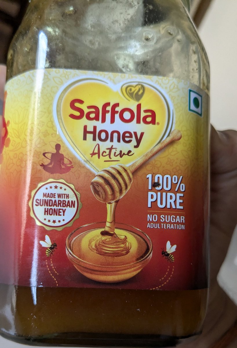 s2kanase's tweet photo. Bought @SaffolaHoney claiming ‘100% pure, no sugar’ but it’s just sugar syrup! Advertised as pure honey, but it’s just sugar. I still tasted it and I’m very sure now. Don’t be fooled. #FakeHoney #SaffolaFraud https://t.co/yJBnLc5D5j