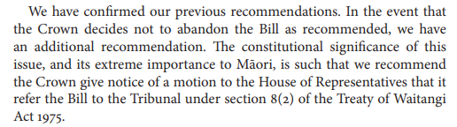 This recommendation -- in the Waitangi Tribunal's ngā Mātāpono/the Principles (part II) report -- is important and should be heeded by the Crown and the House.
forms.justice.govt.nz/search/Documen…