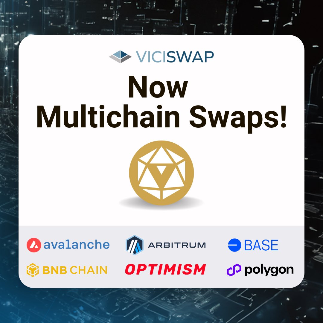 Checkout the Multichain Swap Button! Swap multiple tokens across multiple blockchain networks with just one click.  On ViciSwap.io NOW.

#ViciSwap #Blockchain #Crypto #memecoin #Altcoins #DEXTRADE #multichain $VCNT #Vote2024 #Bitcoin